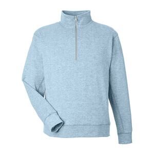 J. America Unisex Electric Fleece Quarter-Zip Sweatshirt XL Sky Blue